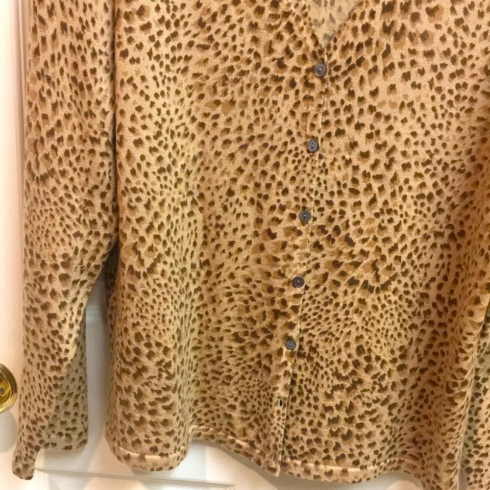 “Charter Club” Lightweight Leopard Cardigan - Picture 2 of 5